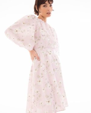 Clara Dress Lavender Peony Print