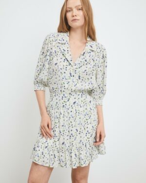 Fie Skirt Blue Branch Print