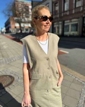 GZizza linen waistcoat Silver Sage