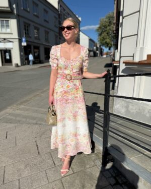 Kara Linen Dress Long Pink