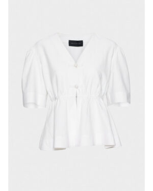 Monic Linen Top White