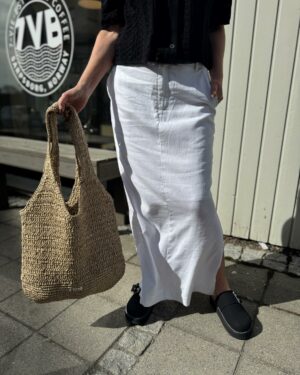 GZizza linen MW skirt Bright White