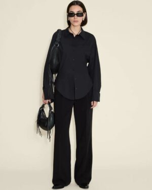 Cyra Pleat Trouser Black