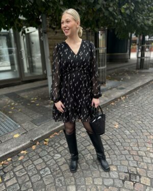 Bethie Flower Branch Dress Black