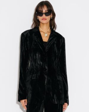 Cygnet Velvet Blazer Black