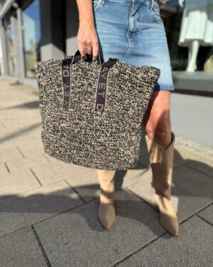 Day LB Straw Bag Black Melange