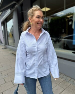 Caroli Slim Stripe Shirt White