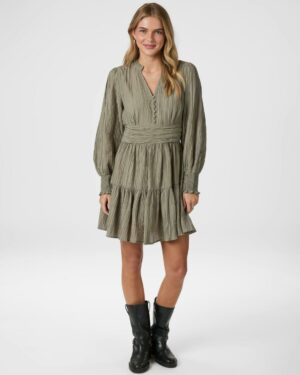 Malti Crepe Dress Smoke Green