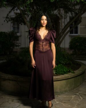 Francis Lace Midi Dress Burgundy