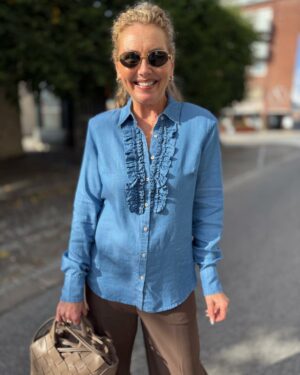 Gina Tencel Blouse Blue