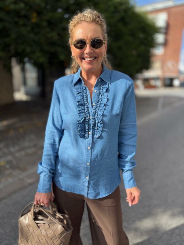 Gina Tencel Blouse Blue