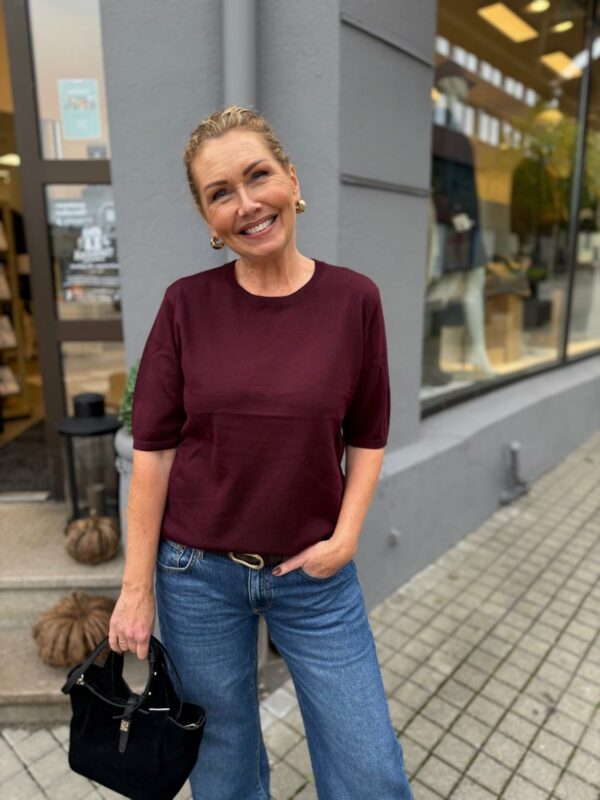 Merino T Shirt Burgundy