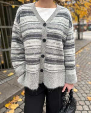 Fluffy Stripe Cardigan