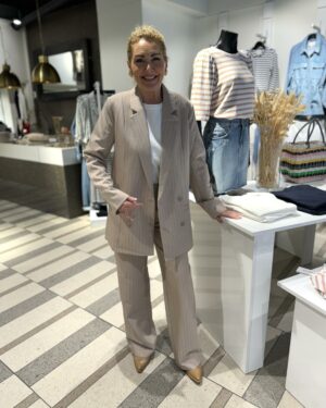 JoelleGZ pinstripe blazer Sand Pinstripe