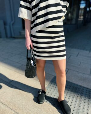 GZalli skirt Black/Ivory Striped