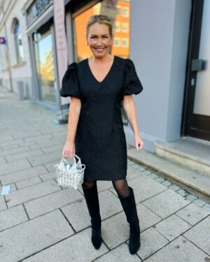 Sika Brocade Dress Black