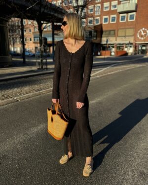 Kelp Crochet Dress Black