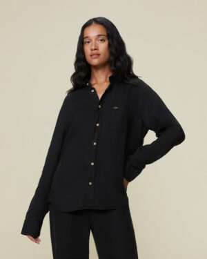 Lucas Linen Shirt Black