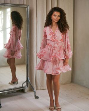 Rivana Print Chiffon Dress