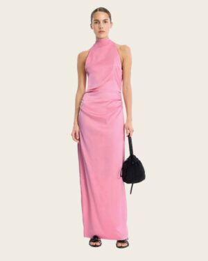Halterneck Ruched Maxi Dress