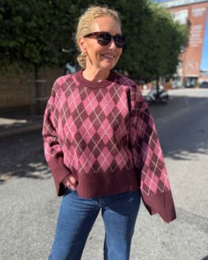 Kick Check Knit Blouse