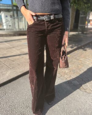 Kyoto Brown Flock Corduroy